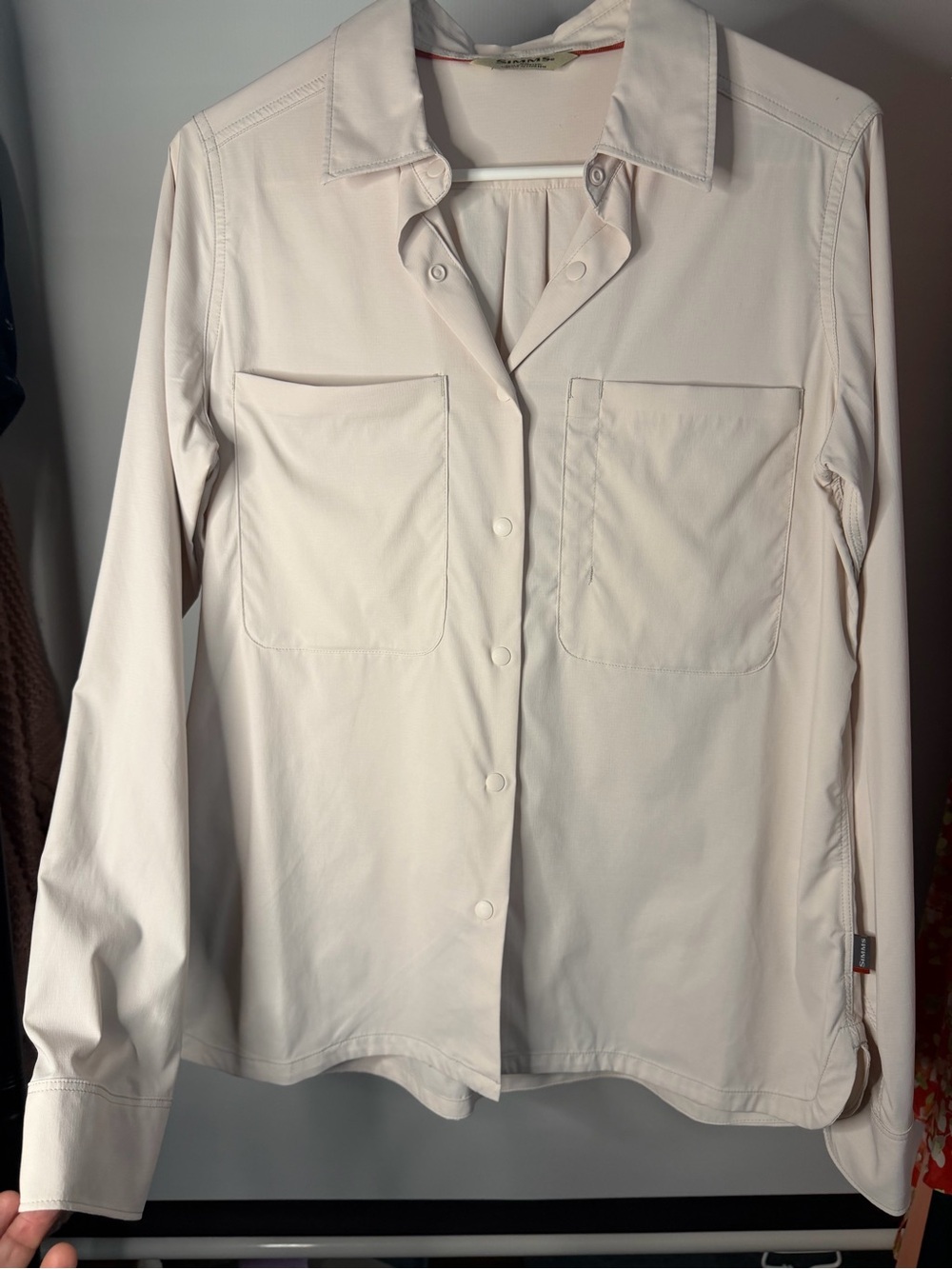 Simms Casual Long-Sleeve Button Shirt in Light Cream